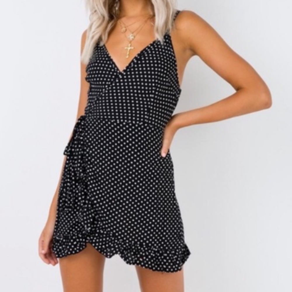 Princess Polly Polka Dot Wrap Dress